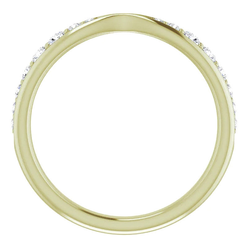Round Brilliant Moissanite Pinched Contour Stackable Band 0.25ct