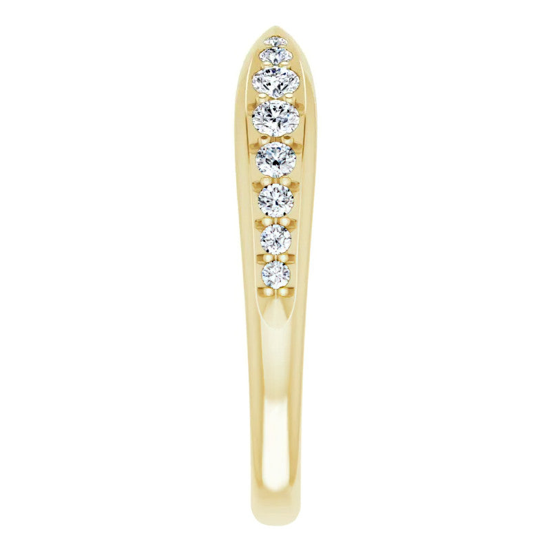 Round Brilliant Moissanite Pinched Contour Stackable Band 0.25ct