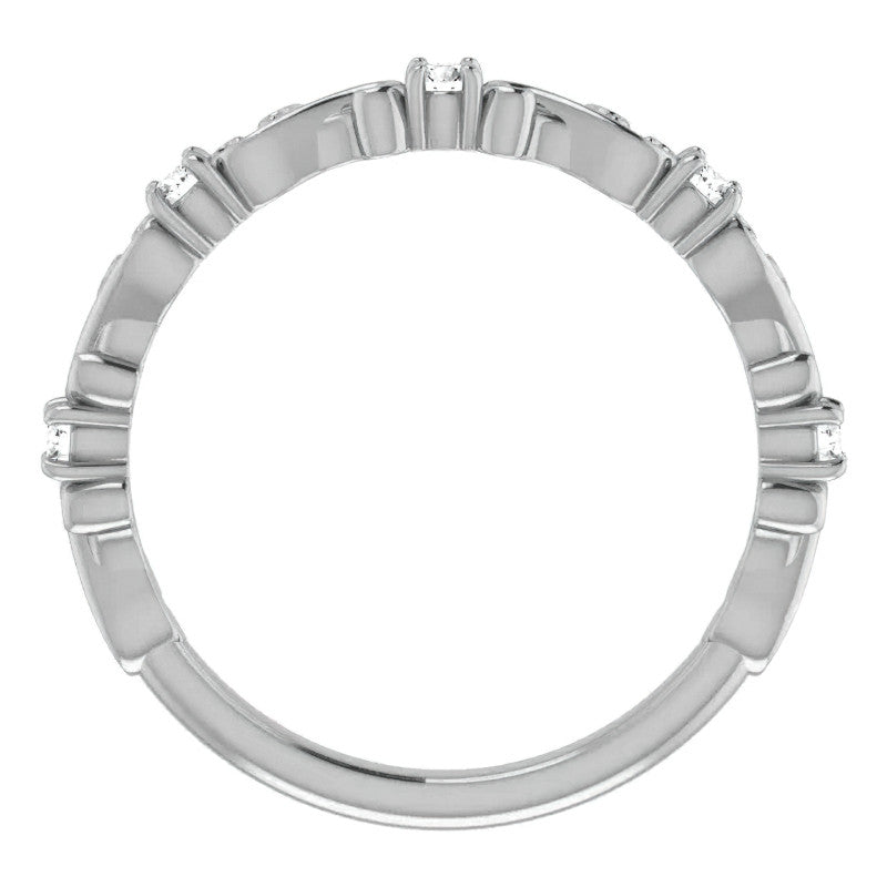 Round Moissanite Sculptural Inspired Stackable Band