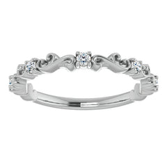 Round Moissanite Sculptural Inspired Stackable Band