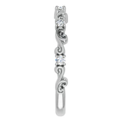 Round Moissanite Sculptural Inspired Stackable Band