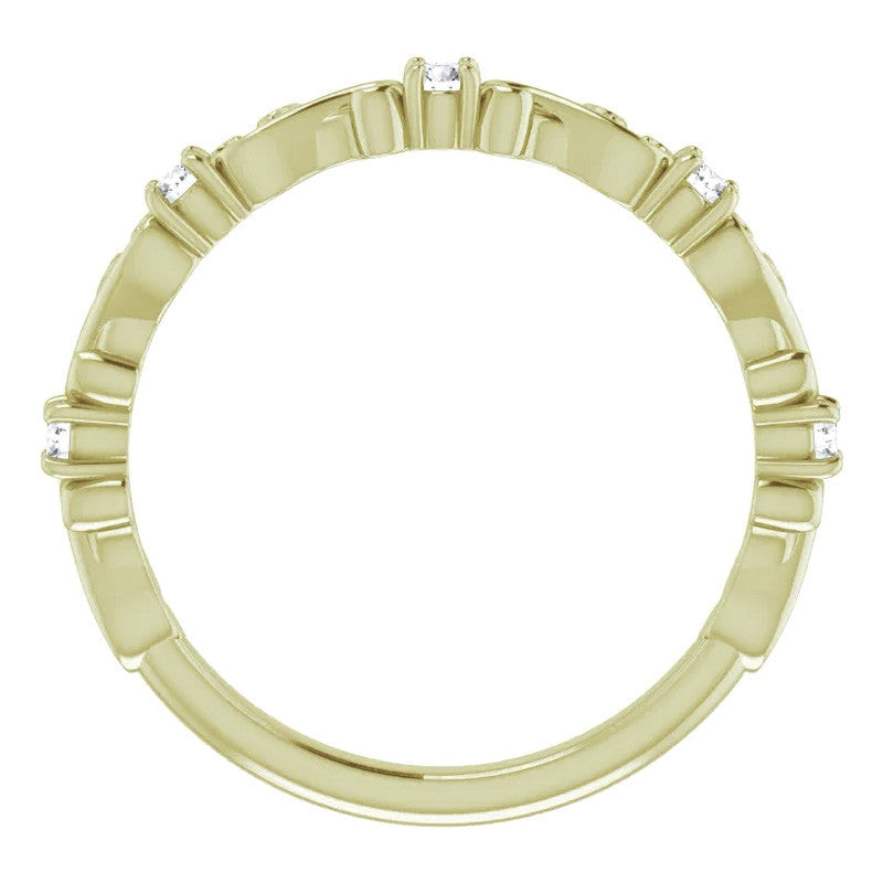 Round Moissanite Sculptural Inspired Stackable Band