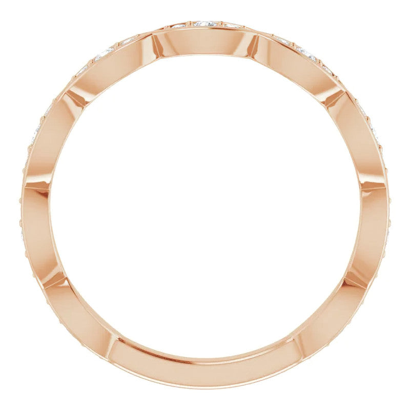 Moissanite Infinity Inspired Scalloped Stackable Band