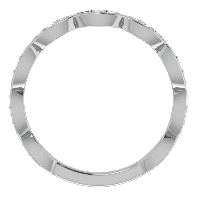 Moissanite Infinity Inspired Scalloped Stackable Band