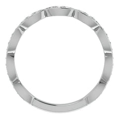 Moissanite Infinity Inspired Scalloped Stackable Band
