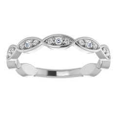 Moissanite Infinity Inspired Scalloped Stackable Band