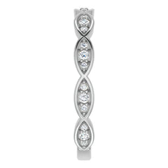 Moissanite Infinity Inspired Scalloped Stackable Band