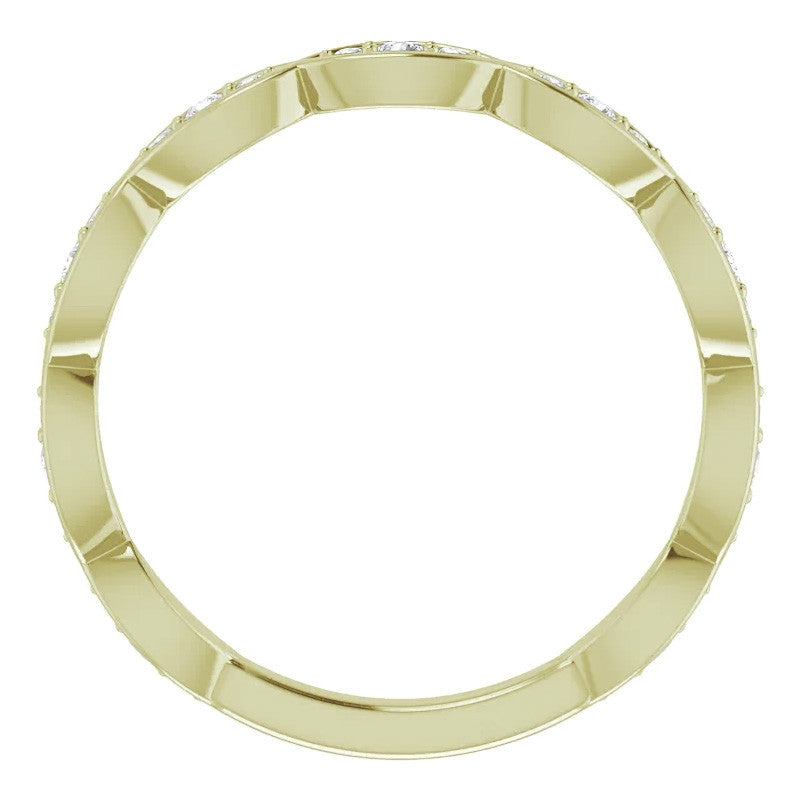 Moissanite Infinity Inspired Scalloped Stackable Band