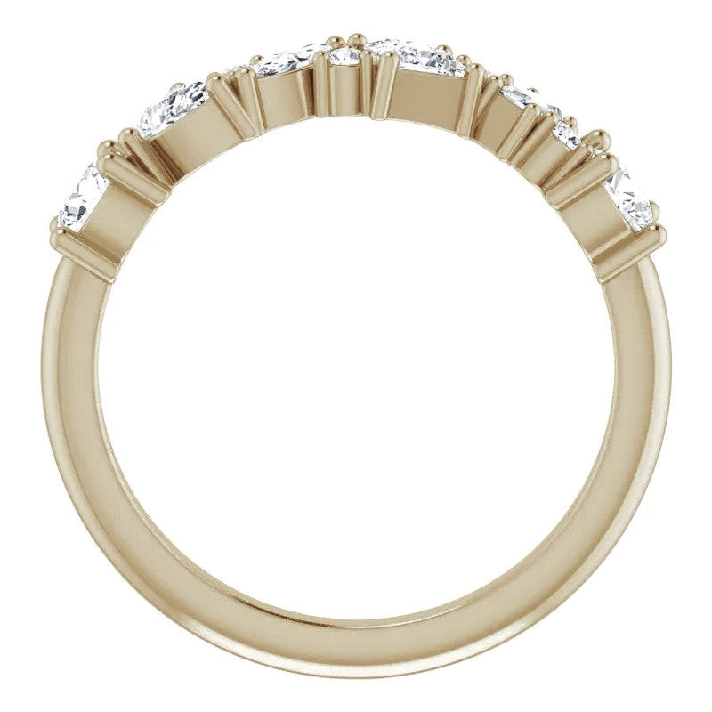 Multi-Shape Cluster Moissanite Stackable Band