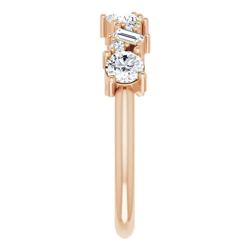 Multi-Shape Cluster Moissanite Stackable Band
