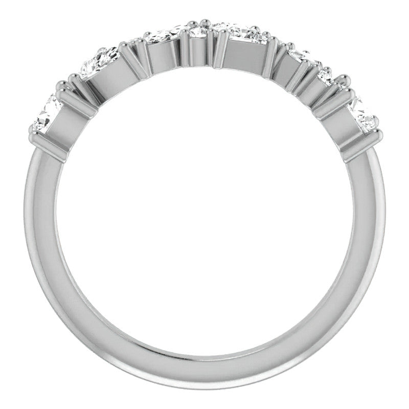 Multi-Shape Cluster Moissanite Stackable Band