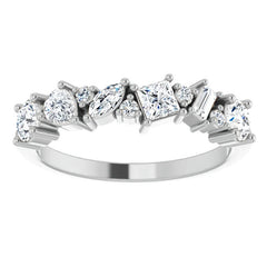 Multi-Shape Cluster Moissanite Stackable Band