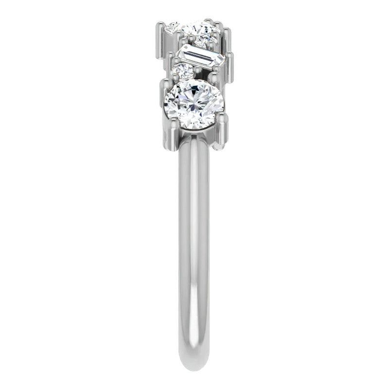 Multi-Shape Cluster Moissanite Stackable Band