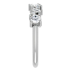 Multi-Shape Cluster Moissanite Stackable Band