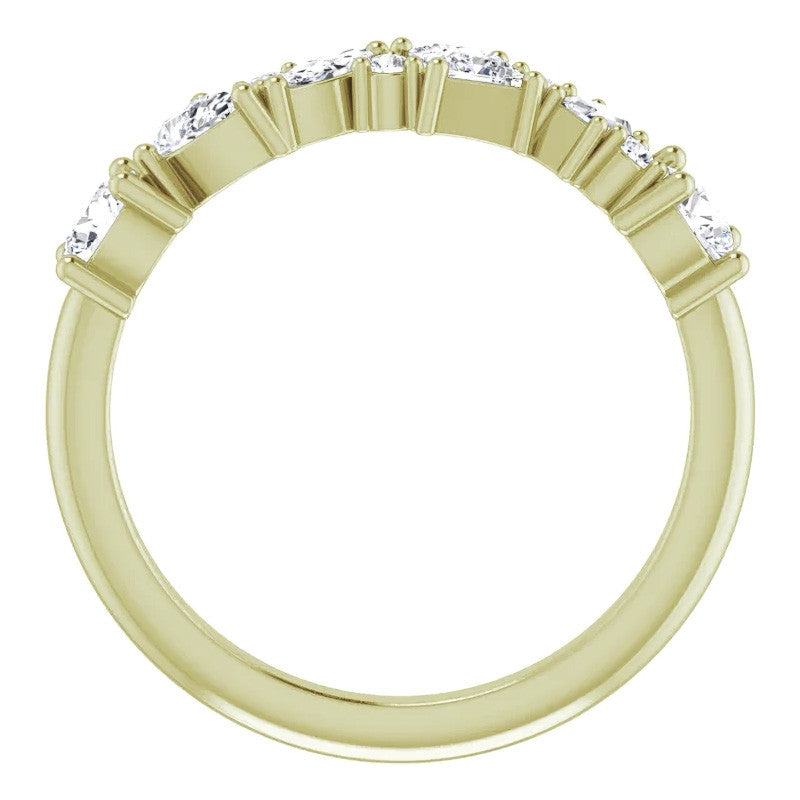 Multi-Shape Cluster Moissanite Stackable Band