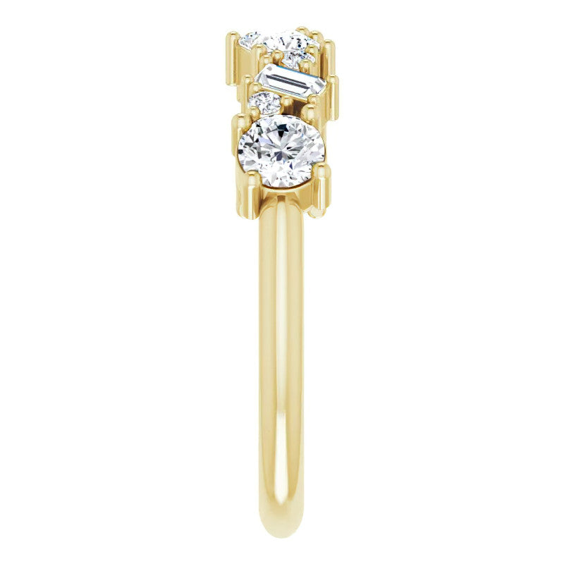 Multi-Shape Cluster Moissanite Stackable Band