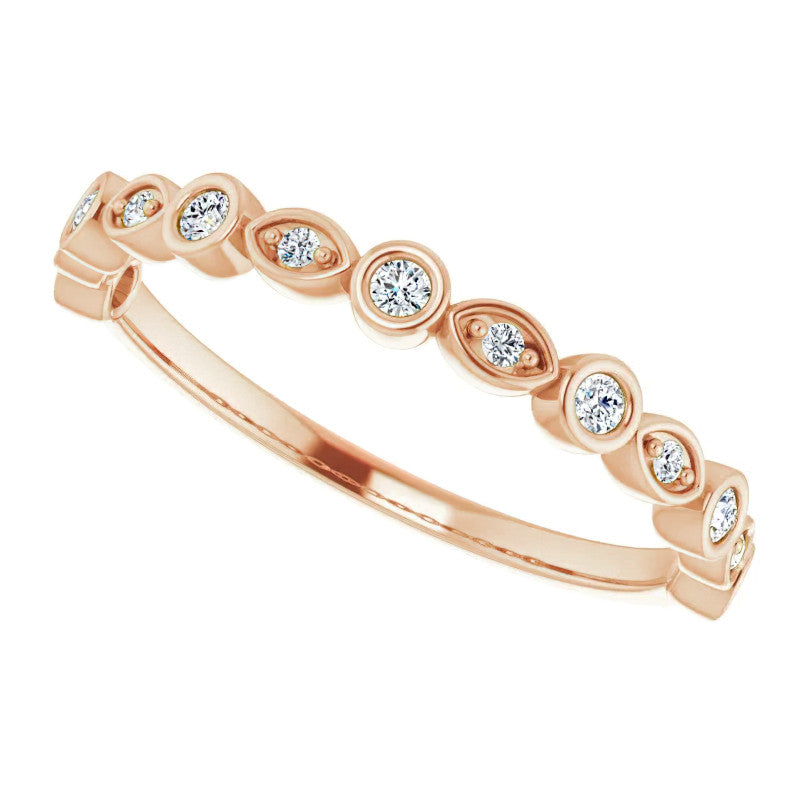1.5mm Round Moissanite Stackable Band
