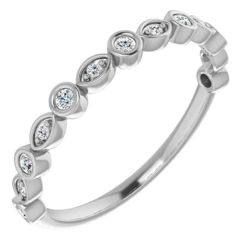 1.5mm Round Moissanite Stackable Band