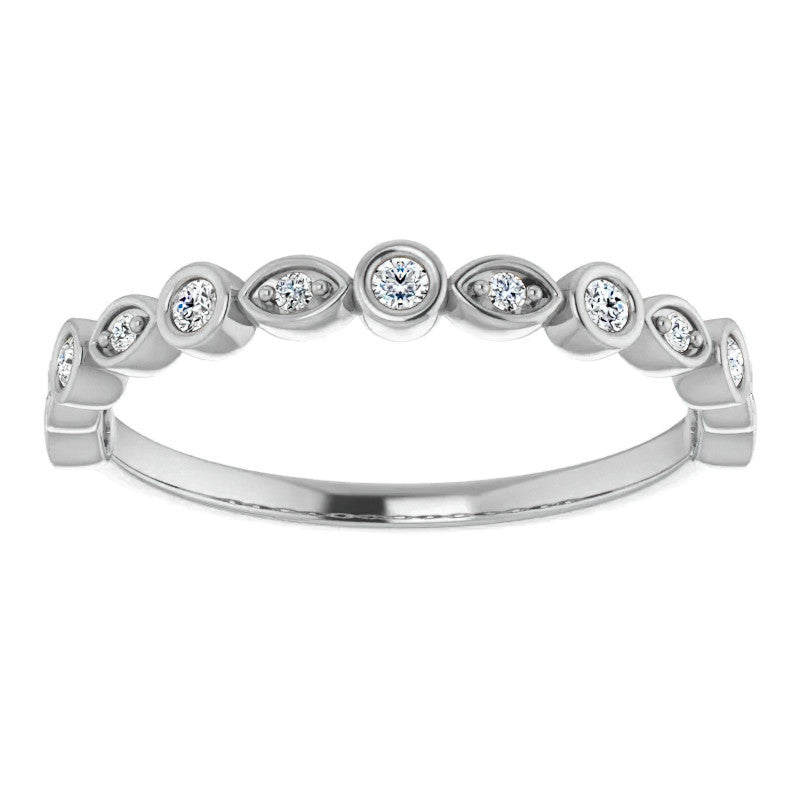 1.5mm Round Moissanite Stackable Band