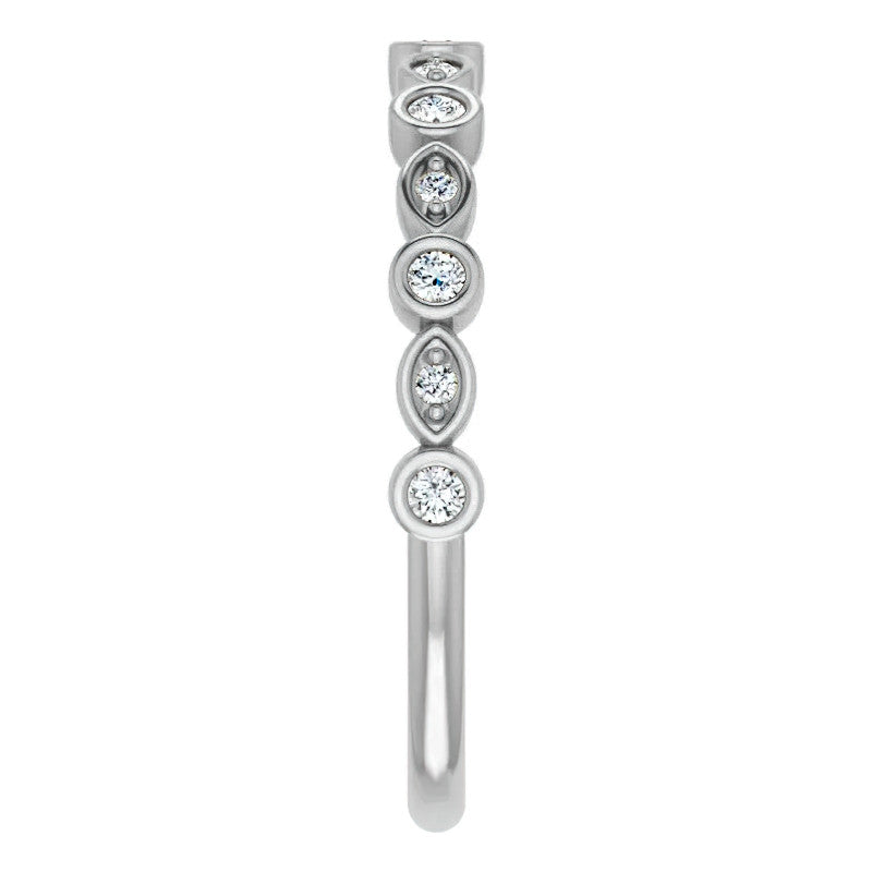 1.5mm Round Moissanite Stackable Band