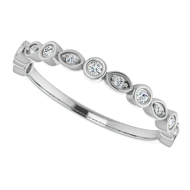 1.5mm Round Moissanite Stackable Band