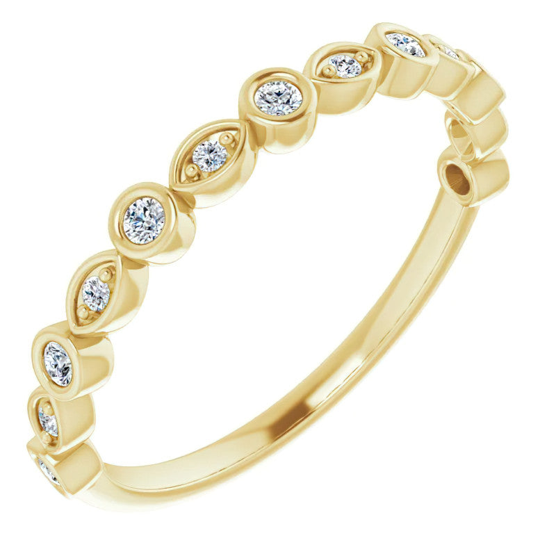1.5mm Round Moissanite Stackable Band