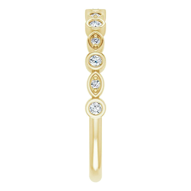 1.5mm Round Moissanite Stackable Band