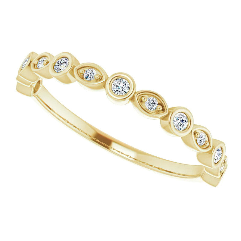 1.5mm Round Moissanite Stackable Band