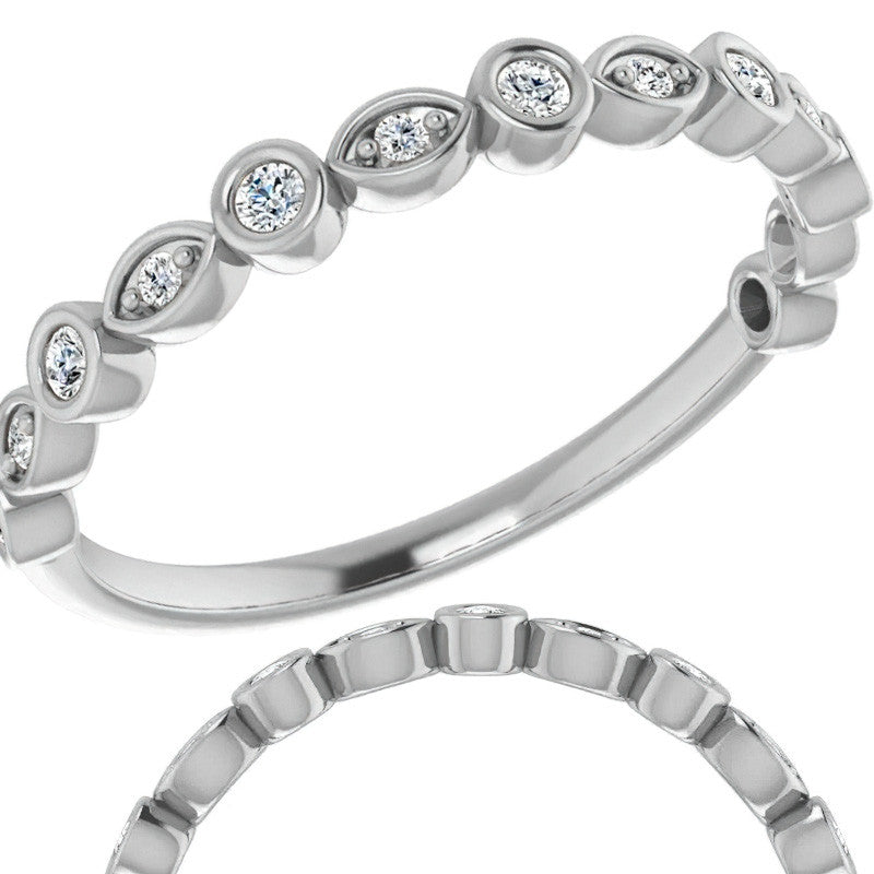 1.5mm Round Moissanite Stackable Band