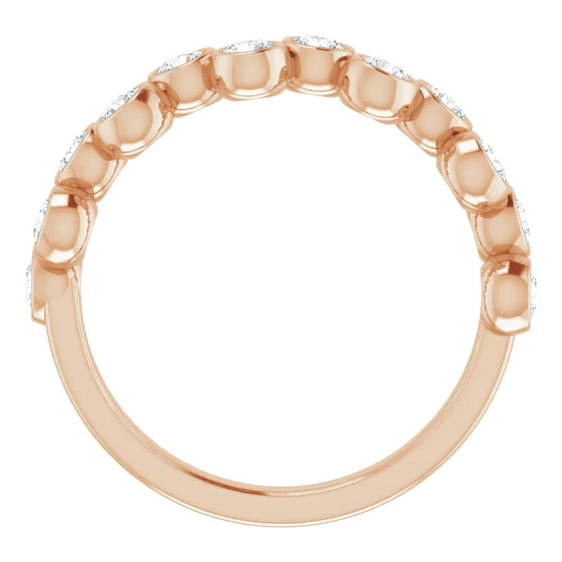 Bezel Set Round Moissanite Stackable Band