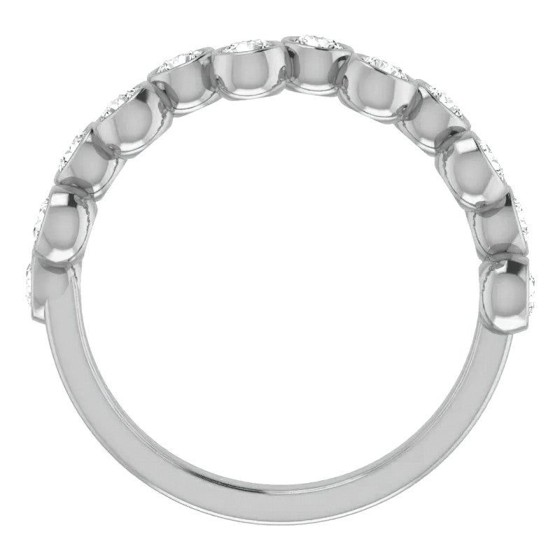 Bezel Set Round Moissanite Stackable Band