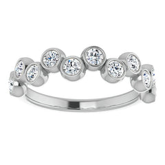 Bezel Set Round Moissanite Stackable Band