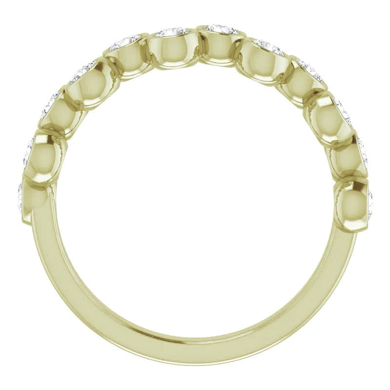 Bezel Set Round Moissanite Stackable Band