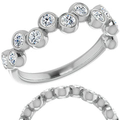 Bezel Set Round Moissanite Stackable Band