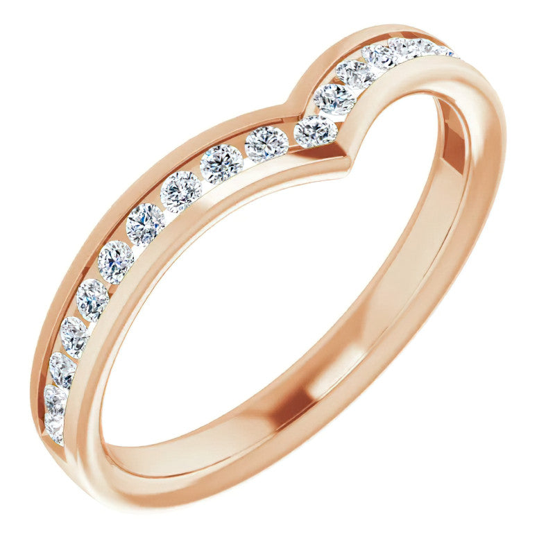 Round Channel Set "V" Contour Stackable Band
