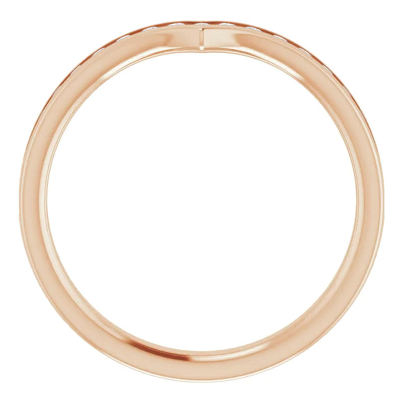 Round Channel Set "V" Contour Stackable Band