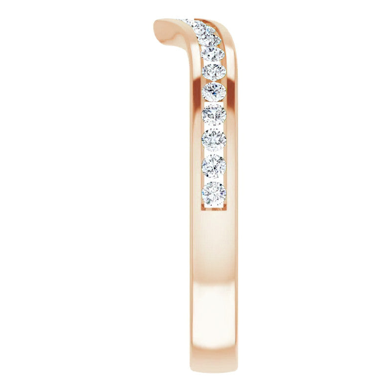 Round Channel Set "V" Contour Stackable Band
