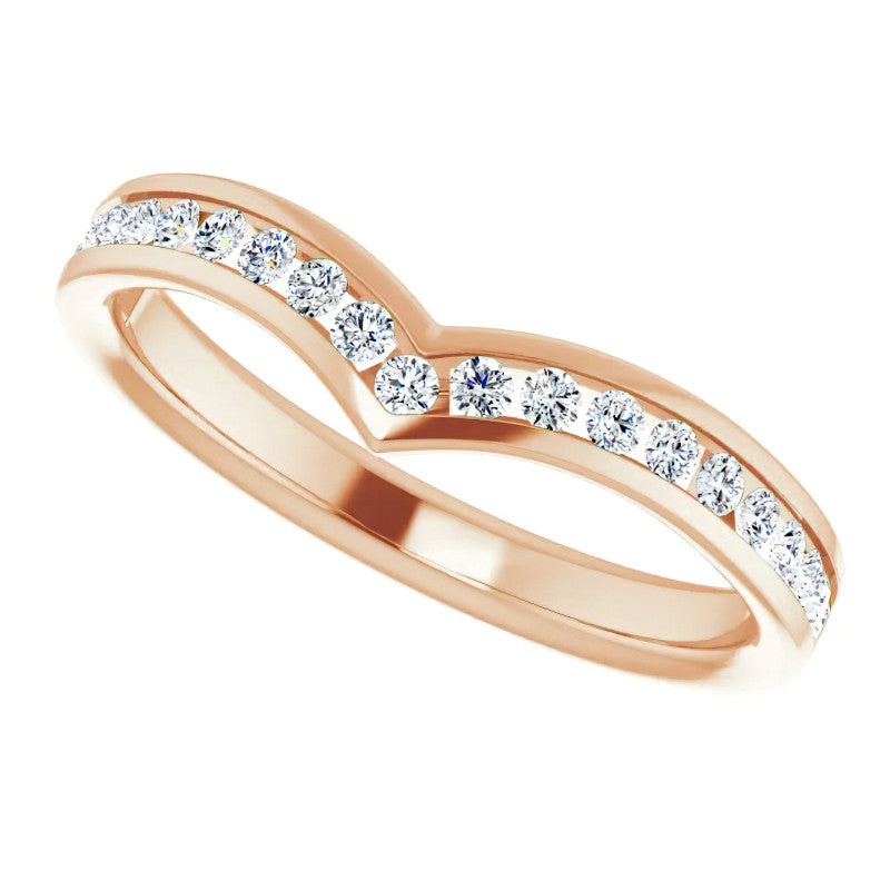Round Channel Set "V" Contour Stackable Band