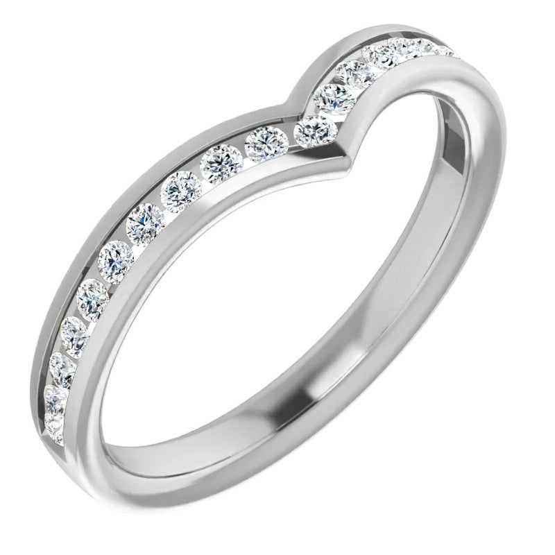 Round Channel Set "V" Contour Stackable Band