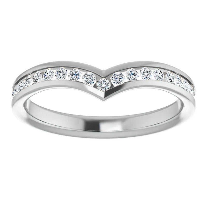 Round Channel Set "V" Contour Stackable Band