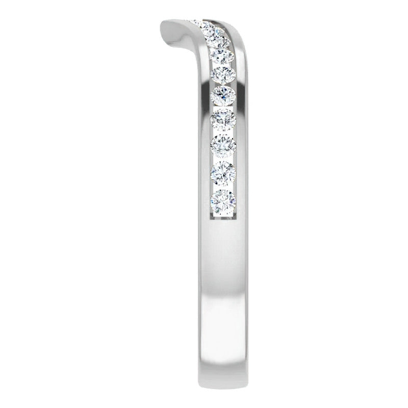 Round Channel Set "V" Contour Stackable Band