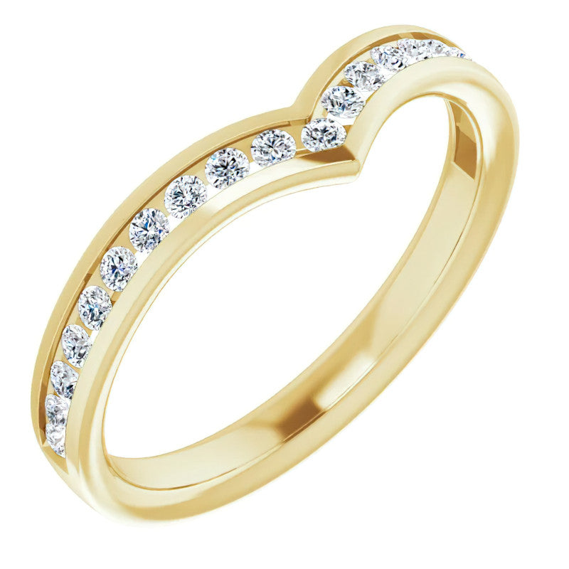 Round Channel Set "V" Contour Stackable Band