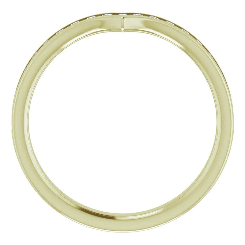 Round Channel Set "V" Contour Stackable Band
