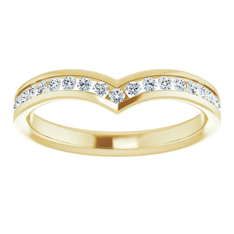 Round Channel Set "V" Contour Stackable Band