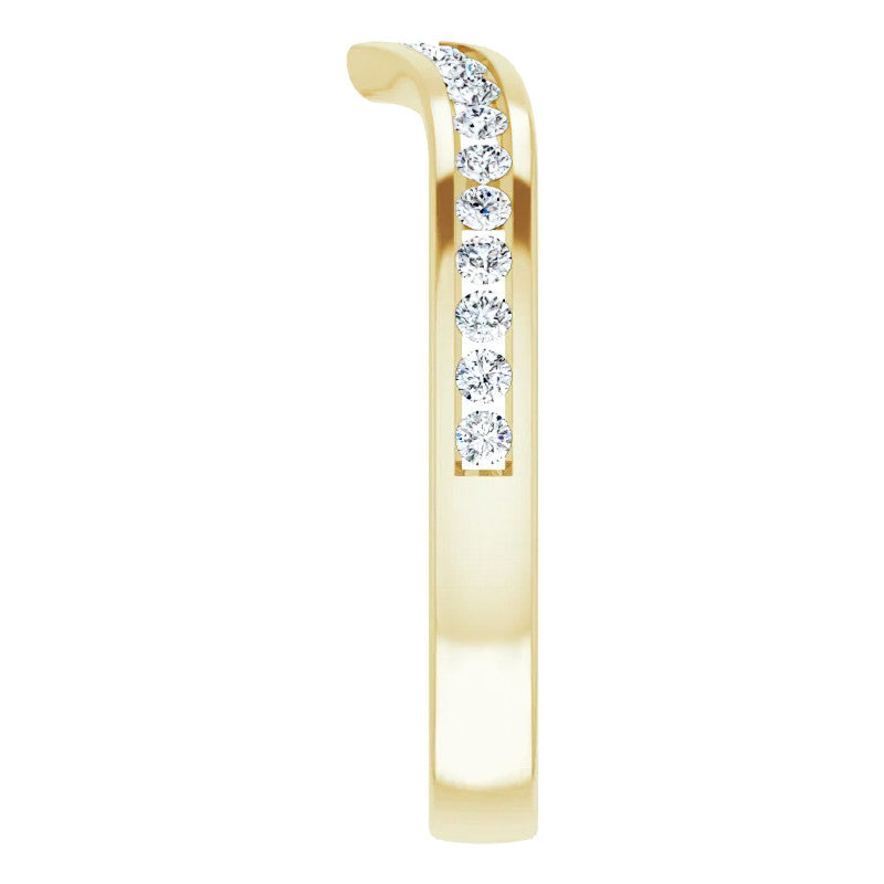 Round Channel Set "V" Contour Stackable Band