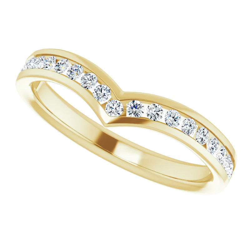 Round Channel Set "V" Contour Stackable Band