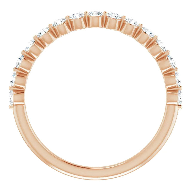 2mm Round Single Prong Diamond Stackable Band