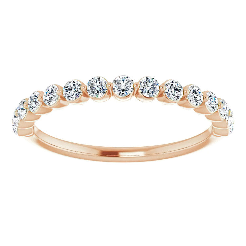2mm Round Single Prong Diamond Stackable Band