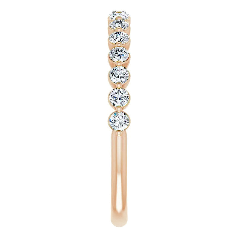2mm Round Single Prong Diamond Stackable Band
