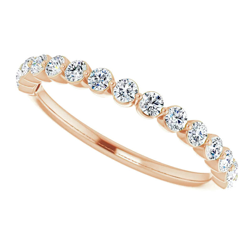 2mm Round Single Prong Diamond Stackable Band